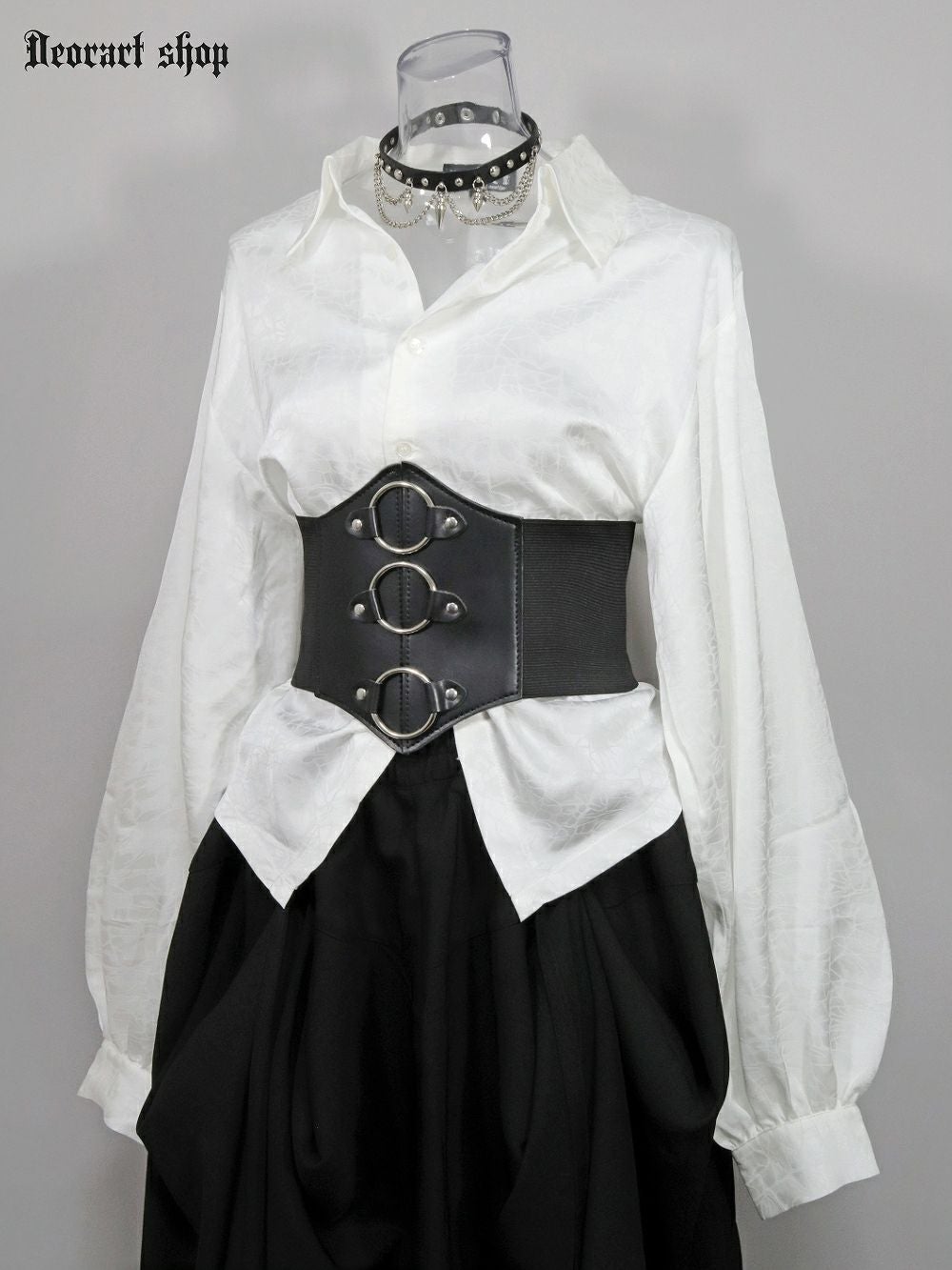 Deorart,ディオラート,モード,ゴシック,ゴスロリ,Y2K,ベルト,太ベルト,コルセット,伸びる,苦しくない,ロリータ,地雷系,バックル,拘束,首輪,人間,ライブ,ファッション,衣装,メンズ,レディス,通販
