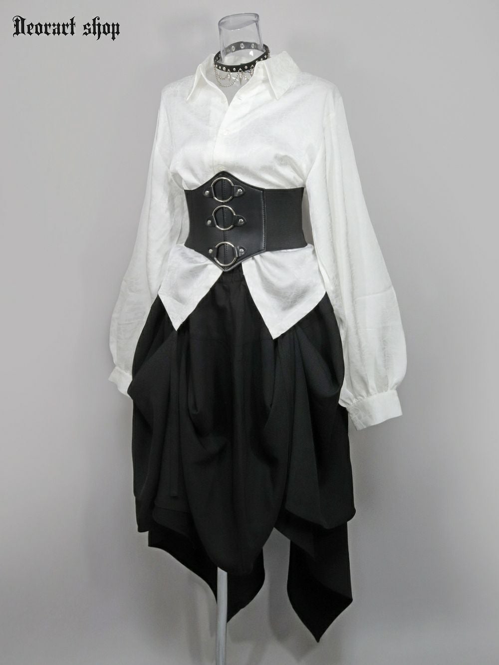 Deorart,ディオラート,モード,ゴシック,ゴスロリ,Y2K,ベルト,太ベルト,コルセット,伸びる,苦しくない,ロリータ,地雷系,バックル,拘束,首輪,人間,ライブ,ファッション,衣装,メンズ,レディス,通販