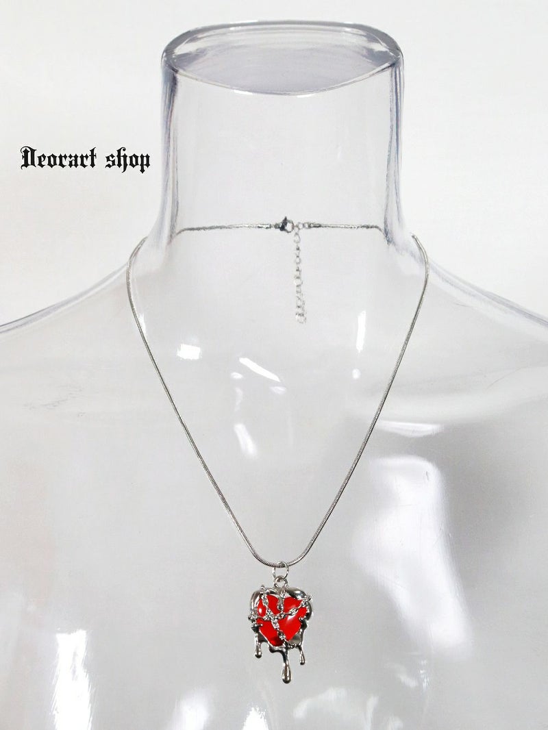Deorart,ディオラート,心臓,ハート,チェーンネックレス,チョーカー,パンクロック,地雷系,Y2K,ゴシック,GOTH,ホラー,オカルト,メンズ,レディス,メルト,とろとろ,血,ヴァンパイア,