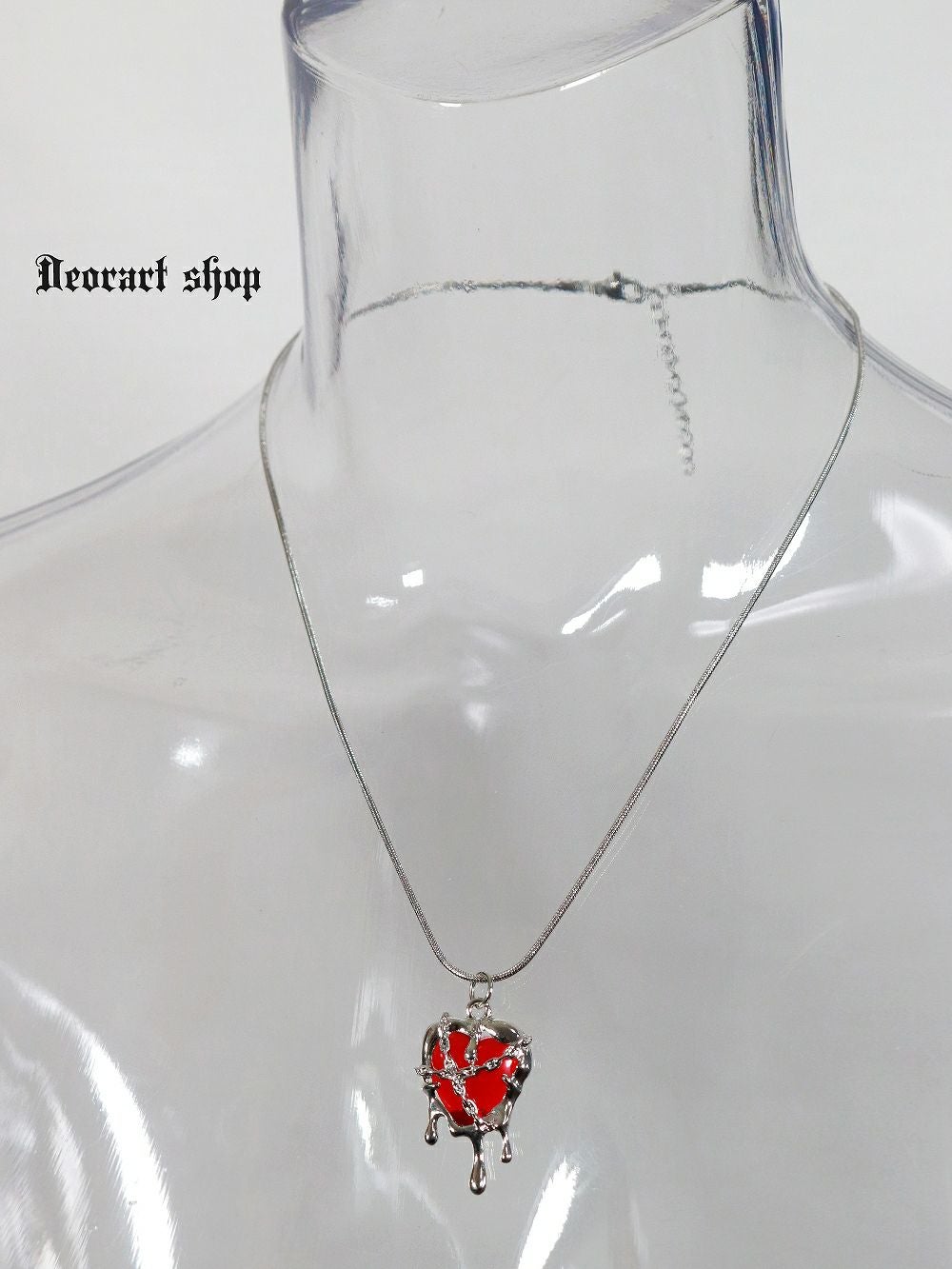 Deorart,ディオラート,心臓,ハート,チェーンネックレス,チョーカー,パンクロック,地雷系,Y2K,ゴシック,GOTH,ホラー,オカルト,メンズ,レディス,メルト,とろとろ,血,ヴァンパイア,