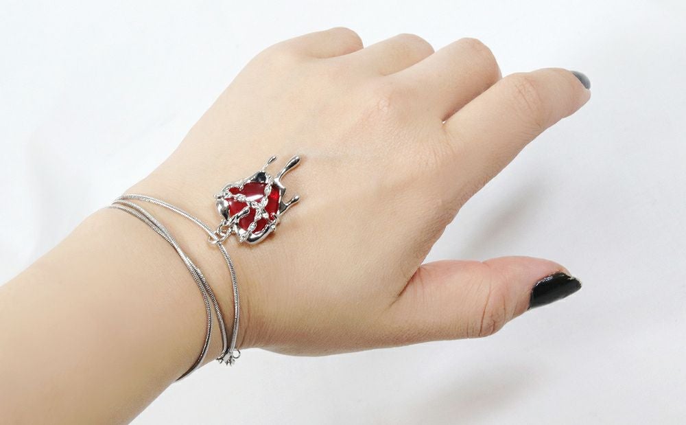 Deorart,ディオラート,心臓,ハート,チェーンネックレス,チョーカー,パンクロック,地雷系,Y2K,ゴシック,GOTH,ホラー,オカルト,メンズ,レディス,メルト,とろとろ,血,ヴァンパイア,