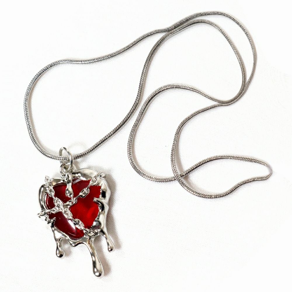 Deorart,ディオラート,心臓,ハート,チェーンネックレス,チョーカー,パンクロック,地雷系,Y2K,ゴシック,GOTH,ホラー,オカルト,メンズ,レディス,メルト,とろとろ,血,ヴァンパイア,