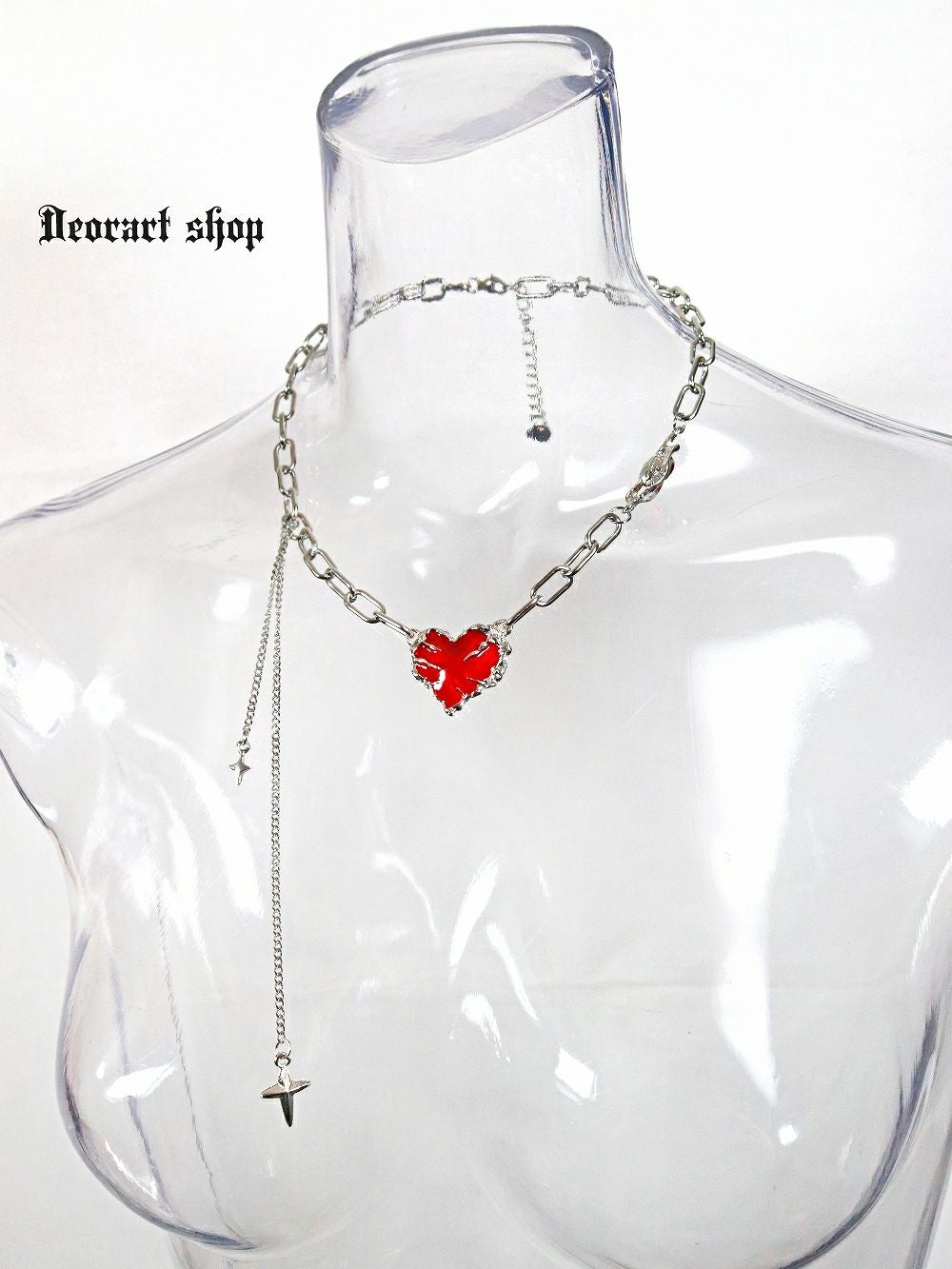 Deorart,ディオラート,心臓,ハート,チェーンネックレス,チョーカー,パンクロック,地雷系,Y2K,ゴシック,GOTH,ホラー,オカルト,メンズ,レディス,メルト,とろとろ,血,ヴァンパイア,