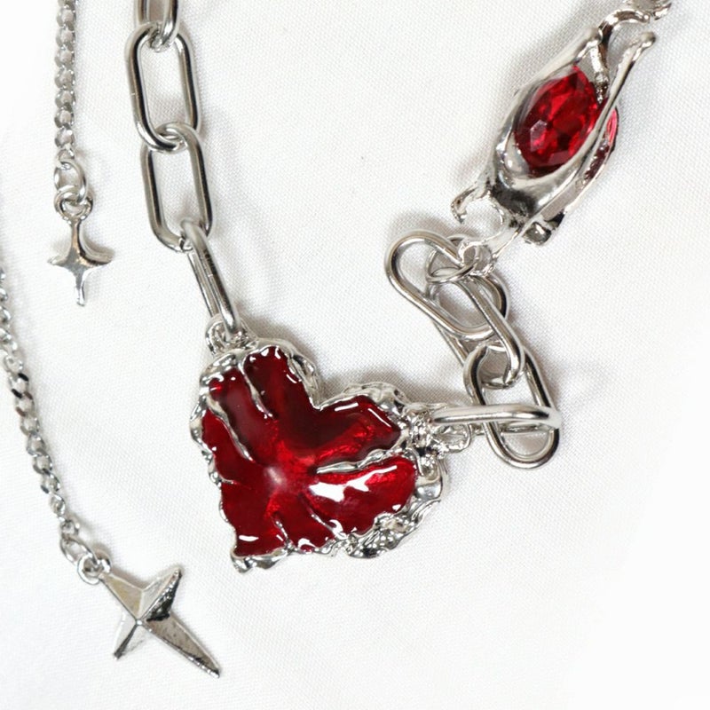 Deorart,ディオラート,心臓,ハート,チェーンネックレス,チョーカー,パンクロック,地雷系,Y2K,ゴシック,GOTH,ホラー,オカルト,メンズ,レディス,メルト,とろとろ,血,ヴァンパイア,