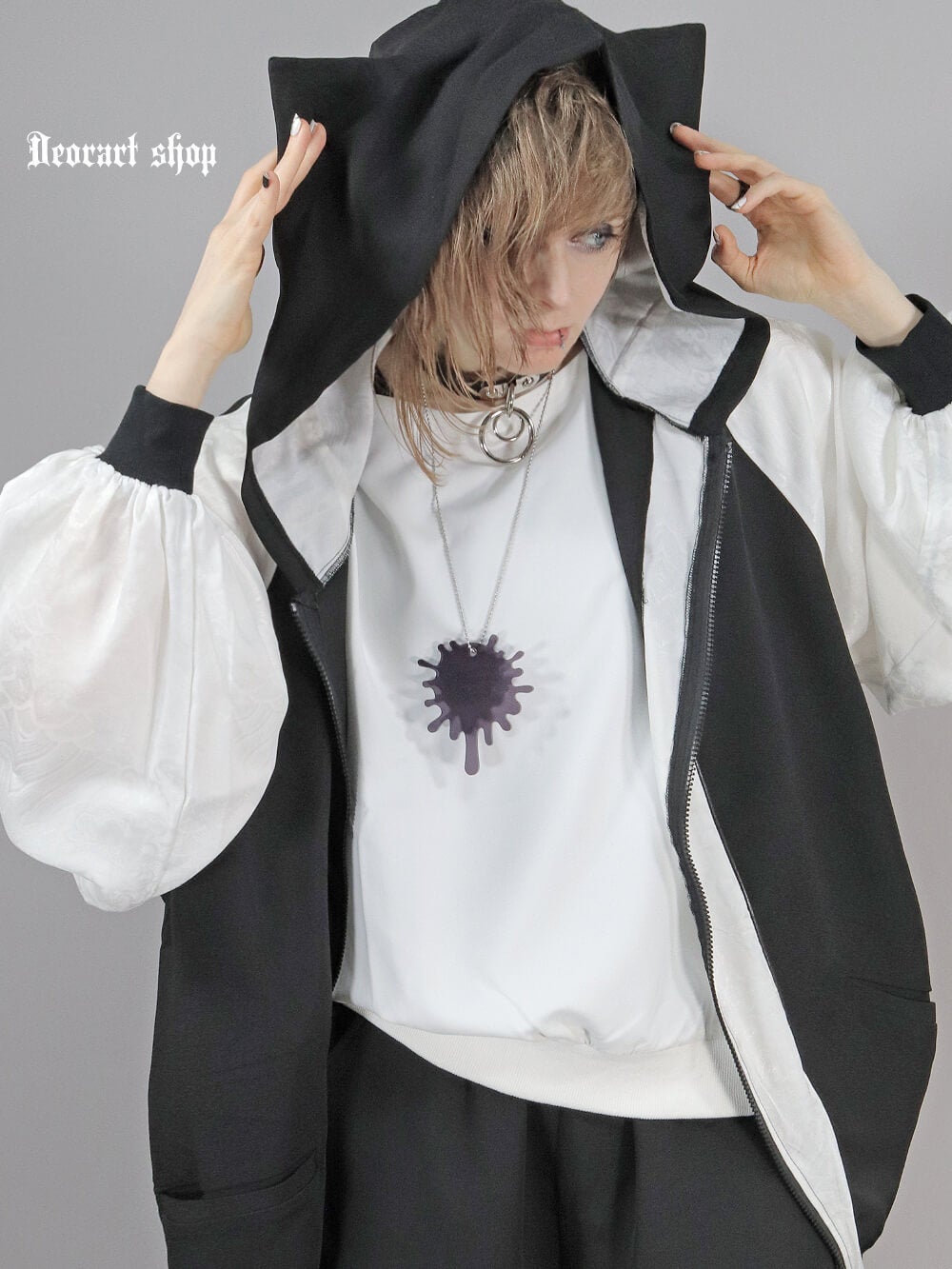 Deorart,ディオラート,モード,ゴシック,中華柄,ネコミミフード,猫耳,パーカー,サイバー,セットアップ,ハロウィン,ファッション,和装,妖怪,着物風,V系,ヴィジュアル系,大人,ライブ,ファッション,衣装,メンズ,レディス,通販,Vkei,anime,goth,emo,fashion,japan,kimono,Jrock