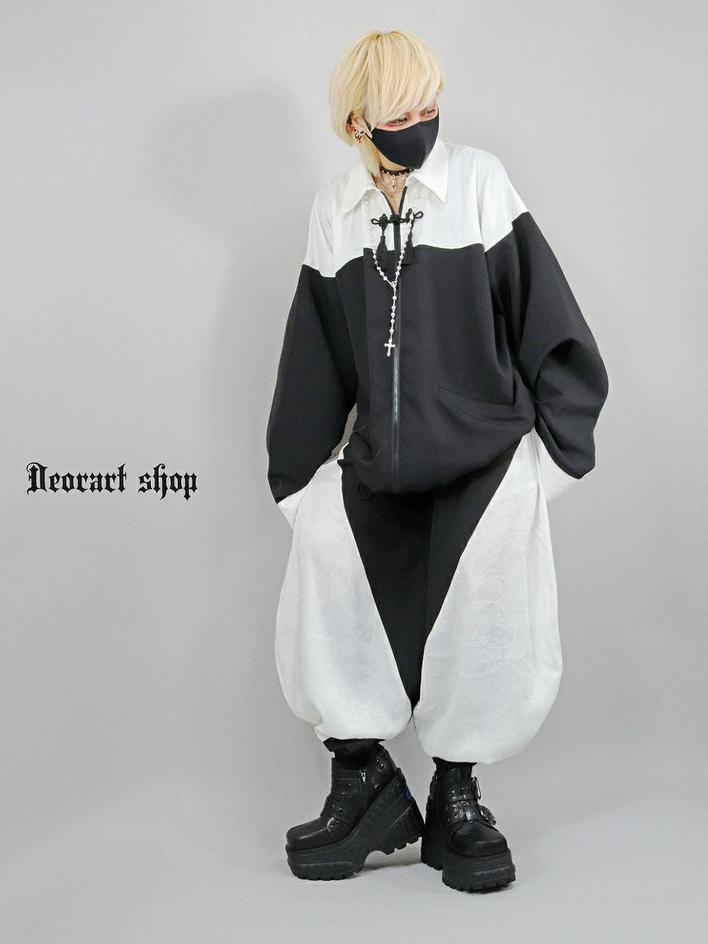 Deorart,ディオラート,モード,ゴシック,中華柄,新中式,チャイナコーデ,サイバー,セットアップ,パンツ,バルーンパンツ,カンフーパンツ,ランタンパンツ,ファッション,和装,妖怪,着物風,V系,ヴィジュアル系,大人,ライブ,ファッション,衣装,メンズ,レディス,通販,Vkei,anime,goth,emo,fashion,japan,kimono,Jrock