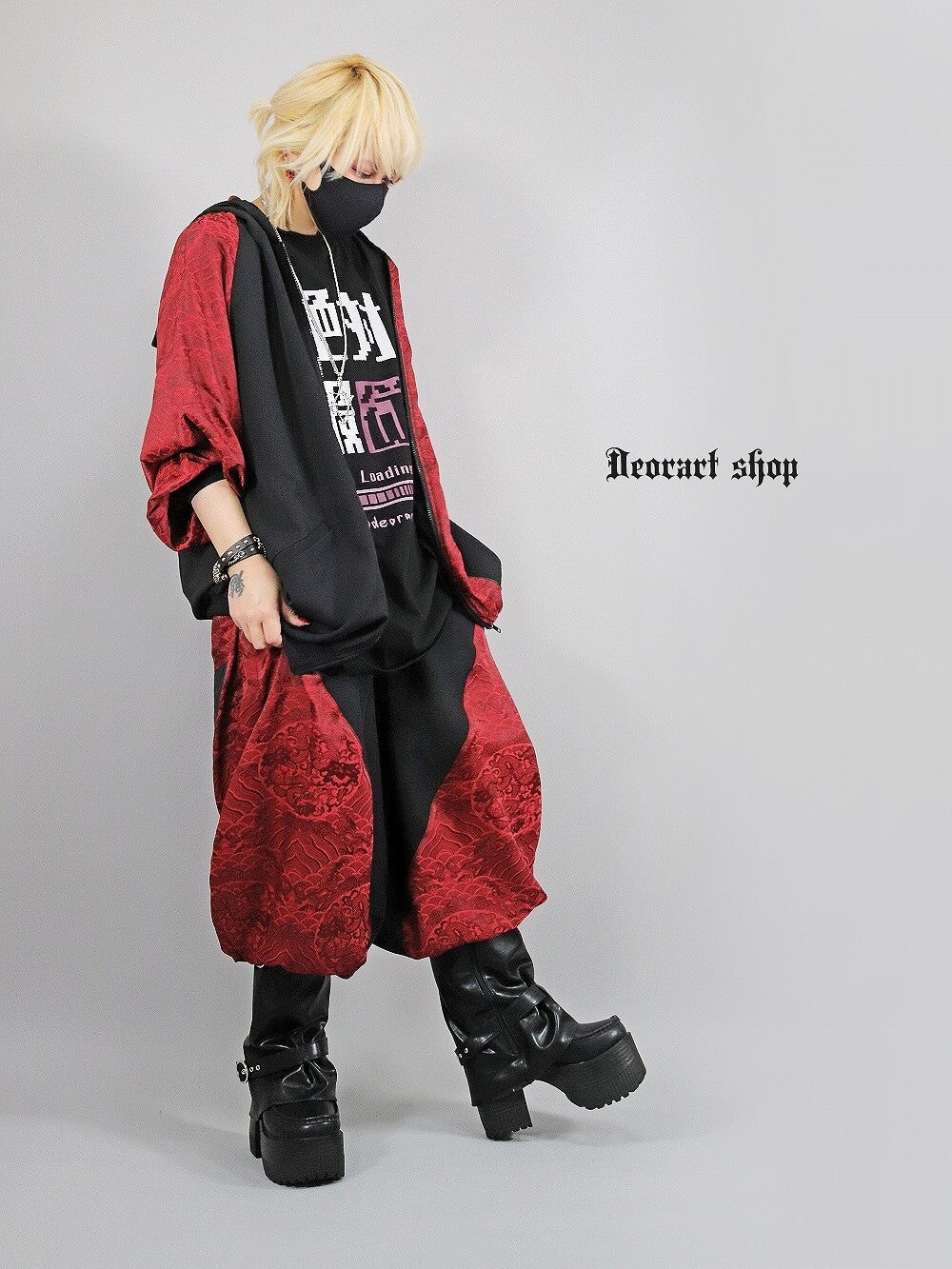 Deorart,ディオラート,モード,ゴシック,中華柄,新中式,チャイナコーデ,サイバー,セットアップ,パンツ,バルーンパンツ,カンフーパンツ,ランタンパンツ,ファッション,和装,妖怪,着物風,V系,ヴィジュアル系,大人,ライブ,ファッション,衣装,メンズ,レディス,通販,Vkei,anime,goth,emo,fashion,japan,kimono,Jrock