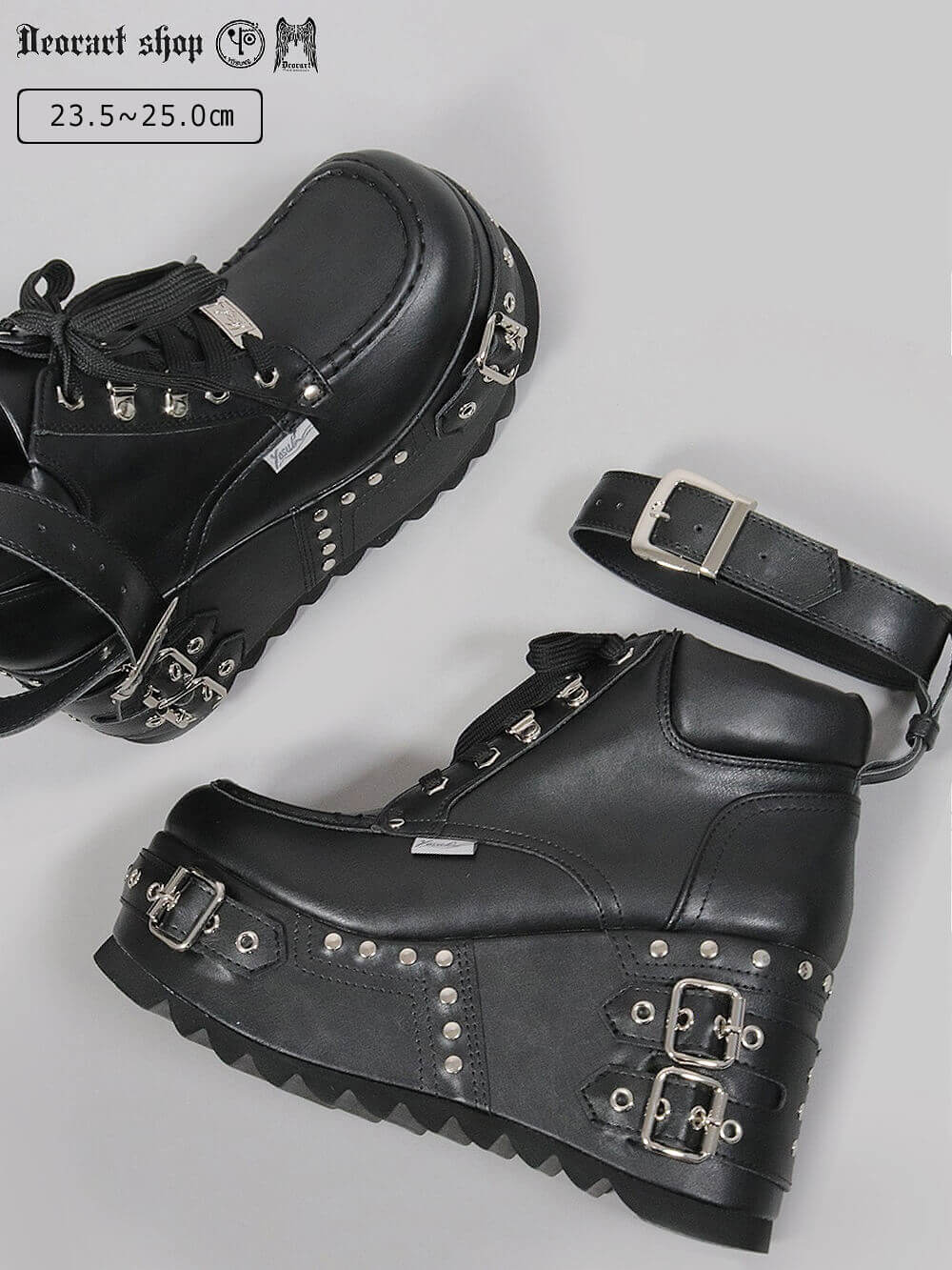 Deorart,ディオラート,厚底ブーツ,ブーツ,原宿系ファッション,ベルト付,通販,20代,30代,40代,V系ファッション,秋冬,レディース,メンズ