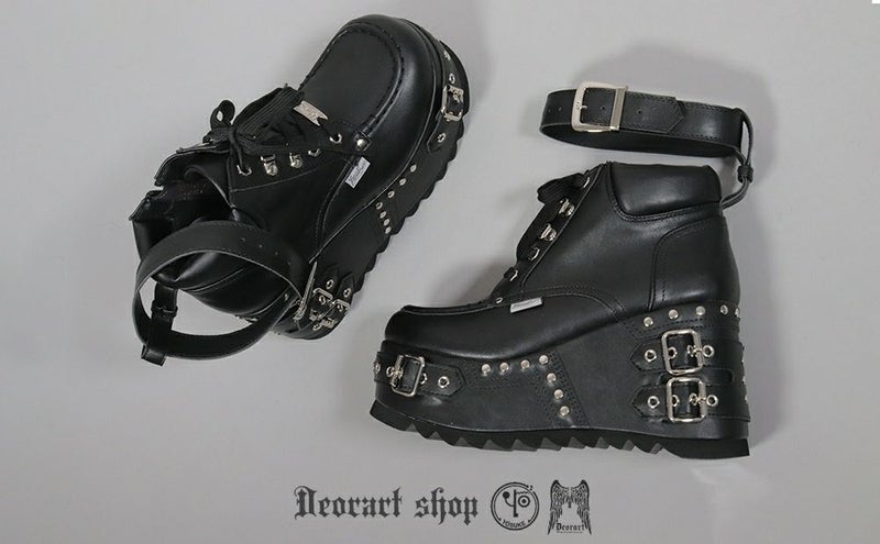 Deorart,ディオラート,厚底ブーツ,ブーツ,原宿系ファッション,ベルト付,通販,20代,30代,40代,V系ファッション,秋冬,レディース,メンズ