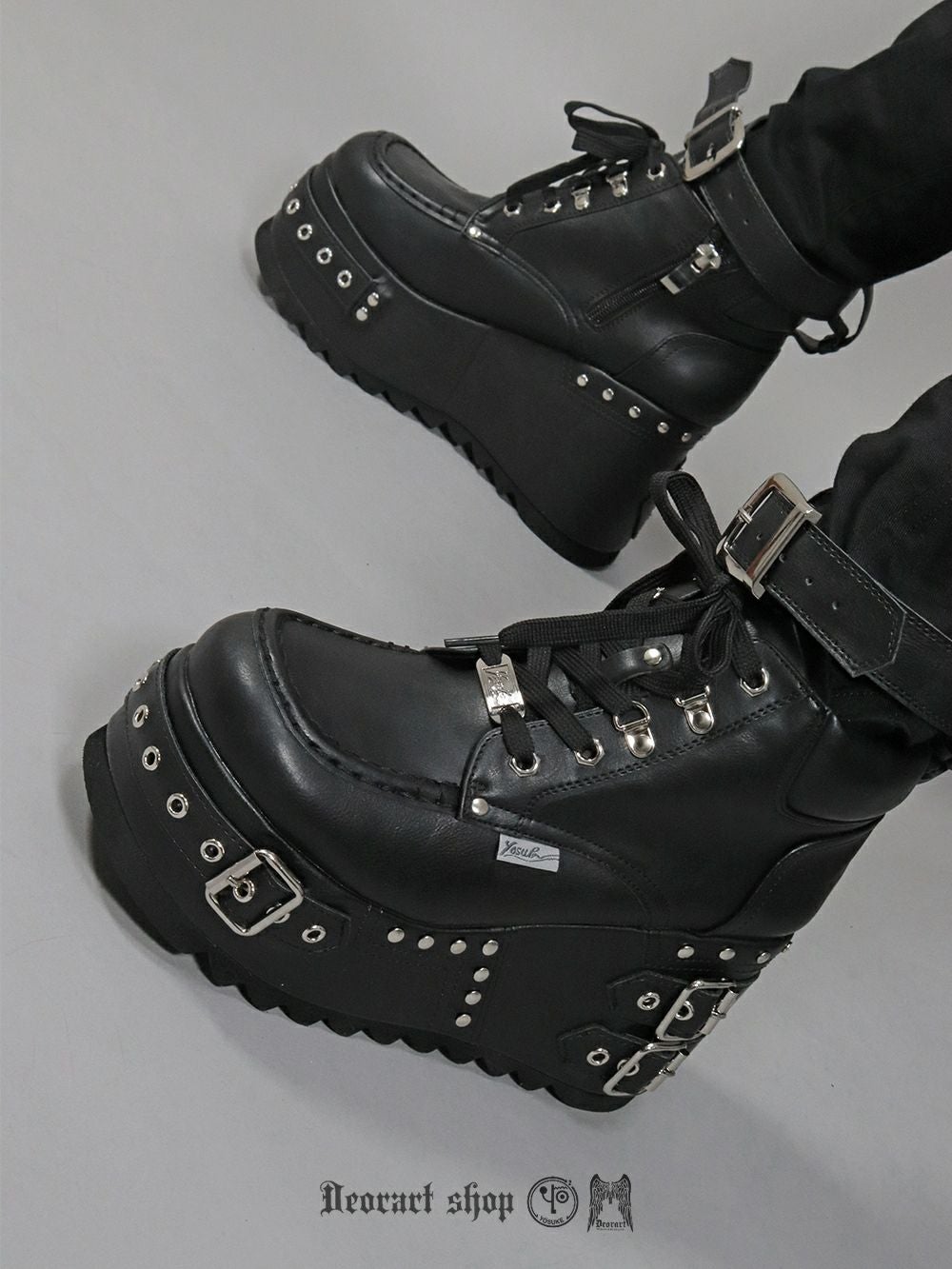 Deorart,ディオラート,厚底ブーツ,ブーツ,原宿系ファッション,ベルト付,通販,20代,30代,40代,V系ファッション,秋冬,レディース,メンズ