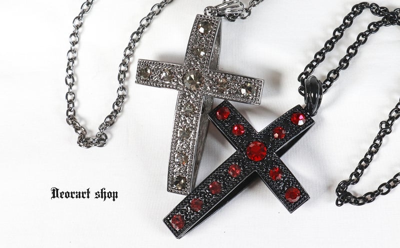Deorart,ディオラート,ゴシック,ゴスパン,ハート,トランプ,十字架,ネックレス,ビッグサイズ,大きい,エクソシスト,バンド,ホスト,地雷系,プレゼント,メンズ,レディス,お揃い,アクセサリー
