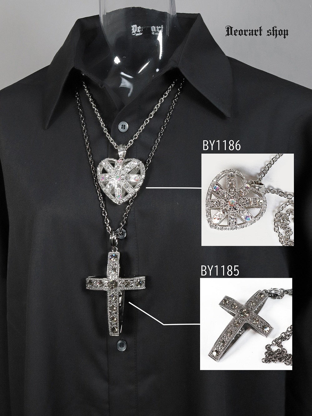 Deorart,ディオラート,ゴシック,ゴスパン,ハート,トランプ,十字架,ネックレス,ビッグサイズ,大きい,エクソシスト,バンド,ホスト,地雷系,プレゼント,メンズ,レディス,お揃い,アクセサリー