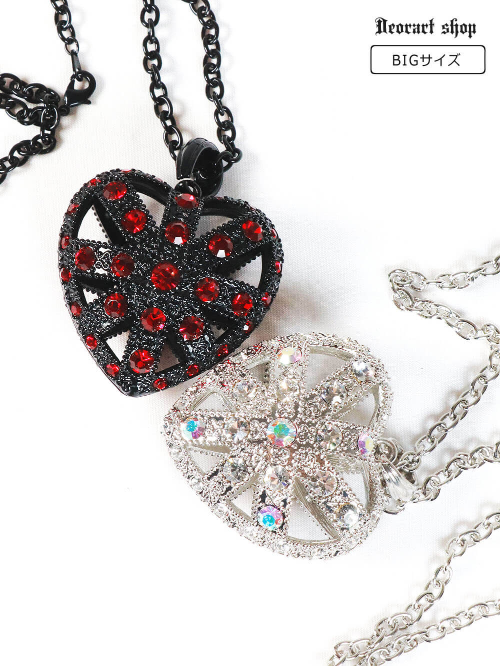 Deorart,ディオラート,ゴシック,ゴスパン,ハート,トランプ,十字架,ネックレス,ビッグサイズ,大きい,エクソシスト,バンド,ホスト,地雷系,プレゼント,メンズ,レディス,お揃い,アクセサリー