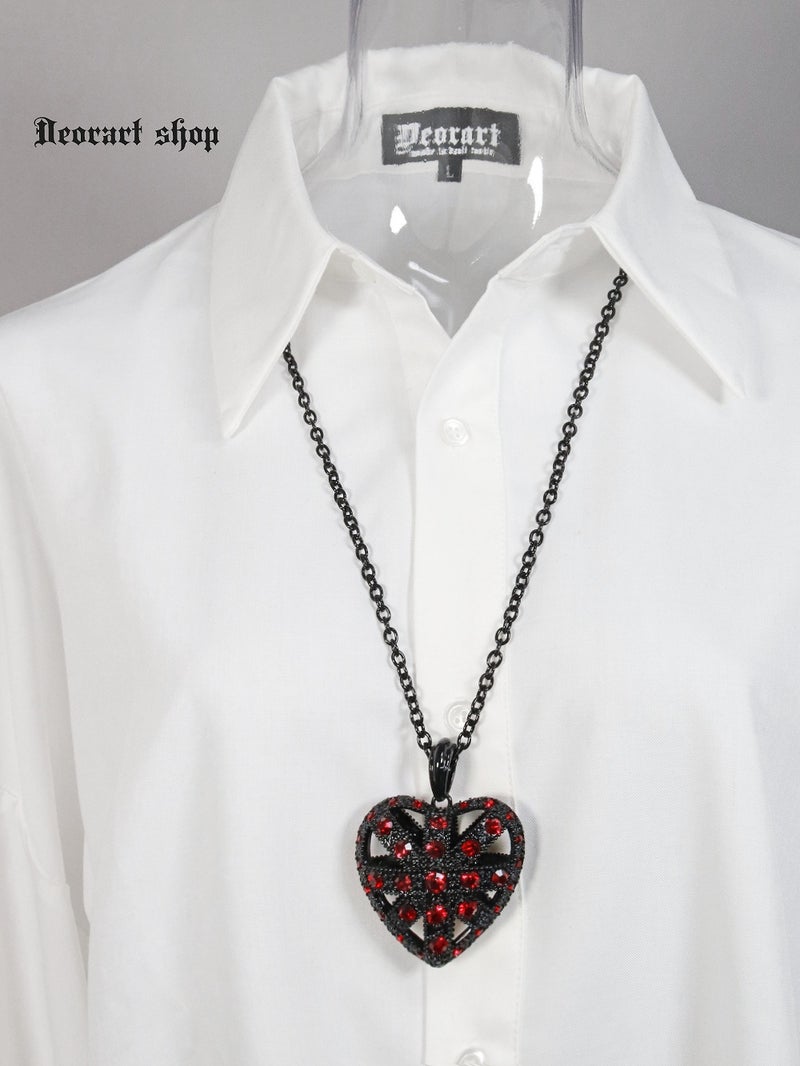 Deorart,ディオラート,ゴシック,ゴスパン,ハート,トランプ,十字架,ネックレス,ビッグサイズ,大きい,エクソシスト,バンド,ホスト,地雷系,プレゼント,メンズ,レディス,お揃い,アクセサリー