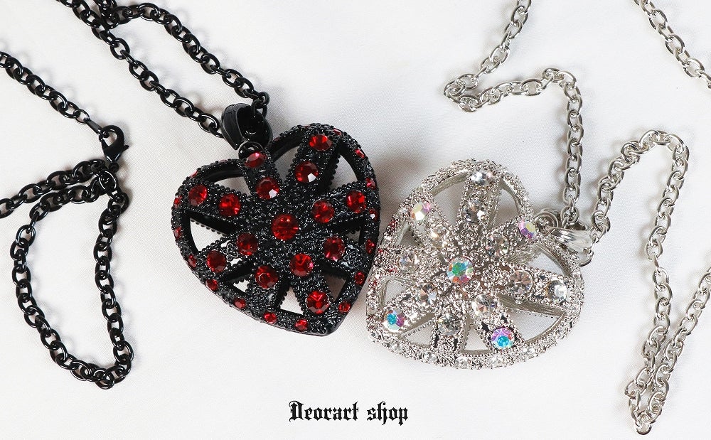 Deorart,ディオラート,ゴシック,ゴスパン,ハート,トランプ,十字架,ネックレス,ビッグサイズ,大きい,エクソシスト,バンド,ホスト,地雷系,プレゼント,メンズ,レディス,お揃い,アクセサリー