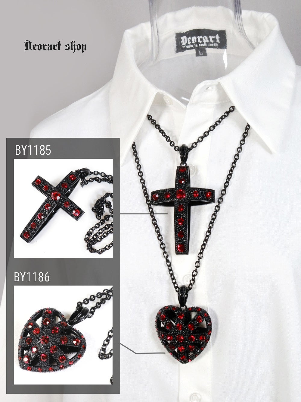 Deorart,ディオラート,ゴシック,ゴスパン,ハート,トランプ,十字架,ネックレス,ビッグサイズ,大きい,エクソシスト,バンド,ホスト,地雷系,プレゼント,メンズ,レディス,お揃い,アクセサリー