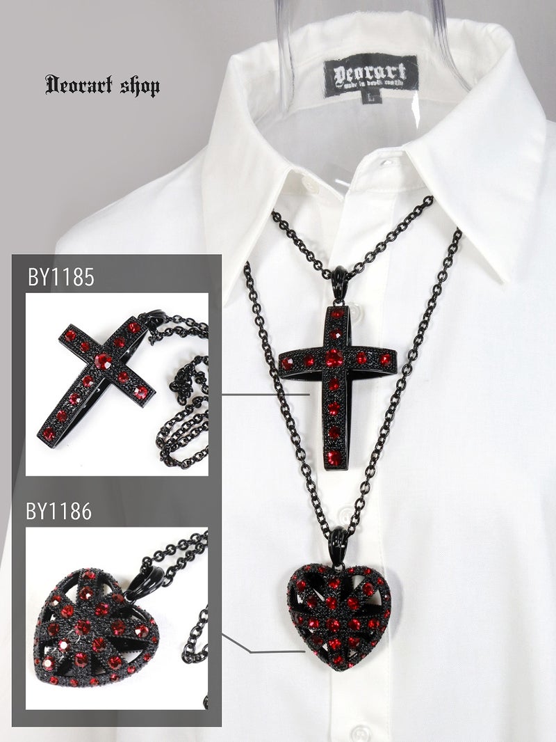 Deorart,ディオラート,ゴシック,ゴスパン,ハート,トランプ,十字架,ネックレス,ビッグサイズ,大きい,エクソシスト,バンド,ホスト,地雷系,プレゼント,メンズ,レディス,お揃い,アクセサリー