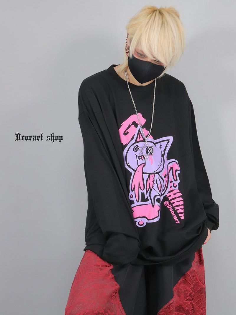 Deorart,ディオラート,通販,ゴシック,猫,キャラクター,Tシャツ,酒,病み,NECOLA,ネコラ,地雷系,オーバーサイズ,ビッグT,メンズ,レディス,通販,ファッション,サブカル,ブランド