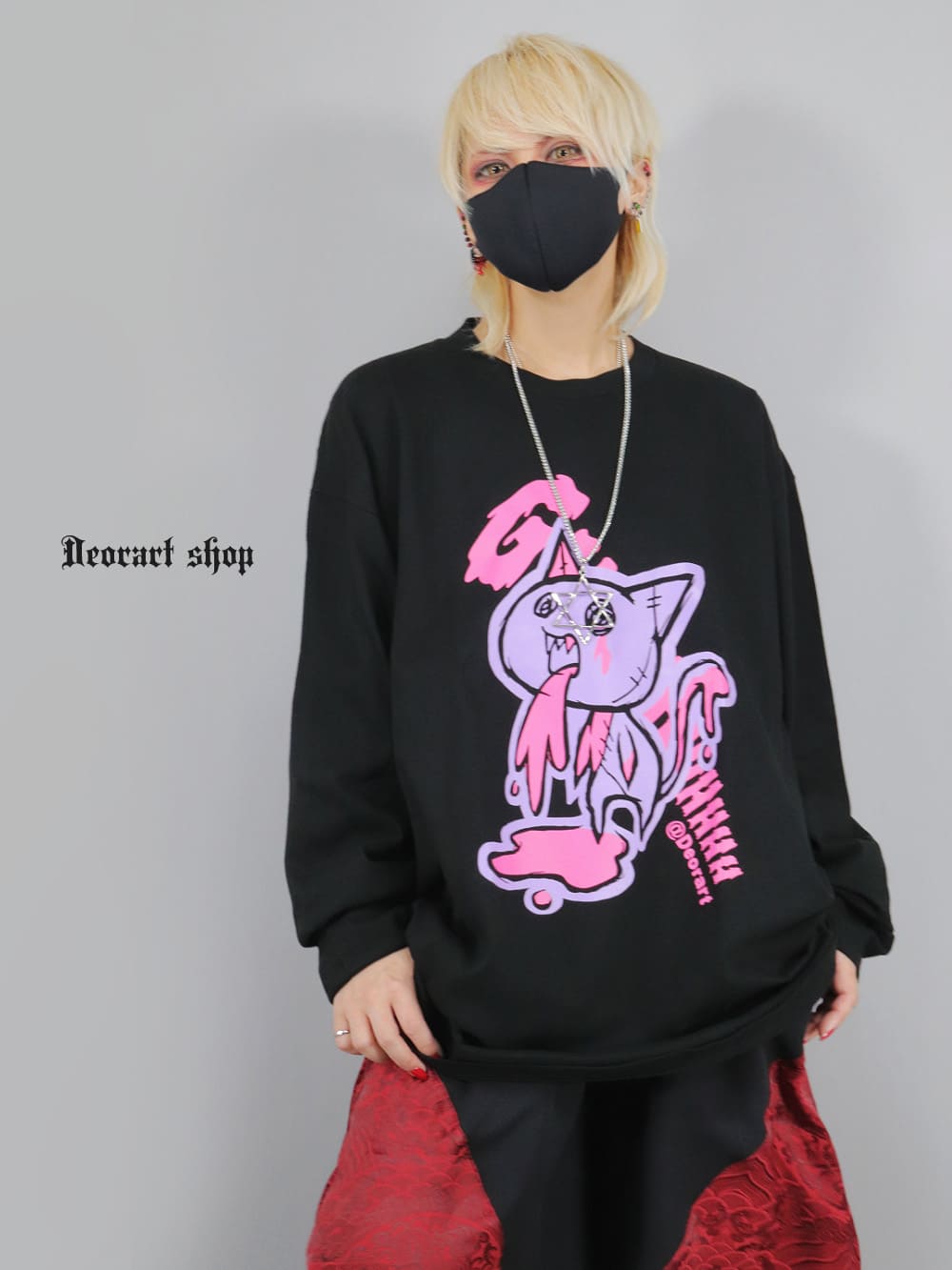 Deorart,ディオラート,通販,ゴシック,猫,キャラクター,Tシャツ,酒,病み,NECOLA,ネコラ,地雷系,オーバーサイズ,ビッグT,メンズ,レディス,通販,ファッション,サブカル,ブランド