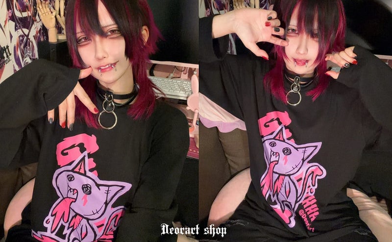 Deorart,ディオラート,通販,ゴシック,猫,キャラクター,Tシャツ,酒,病み,NECOLA,ネコラ,地雷系,オーバーサイズ,ビッグT,メンズ,レディス,通販,ファッション,サブカル,ブランド