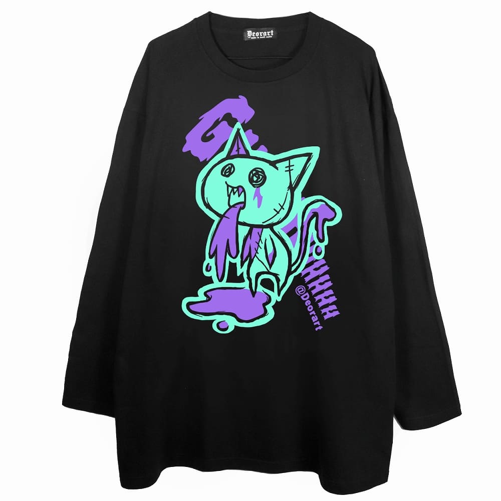 Deorart,ディオラート,通販,ゴシック,猫,キャラクター,Tシャツ,酒,病み,NECOLA,ネコラ,地雷系,オーバーサイズ,ビッグT,メンズ,レディス,通販,ファッション,サブカル,ブランド