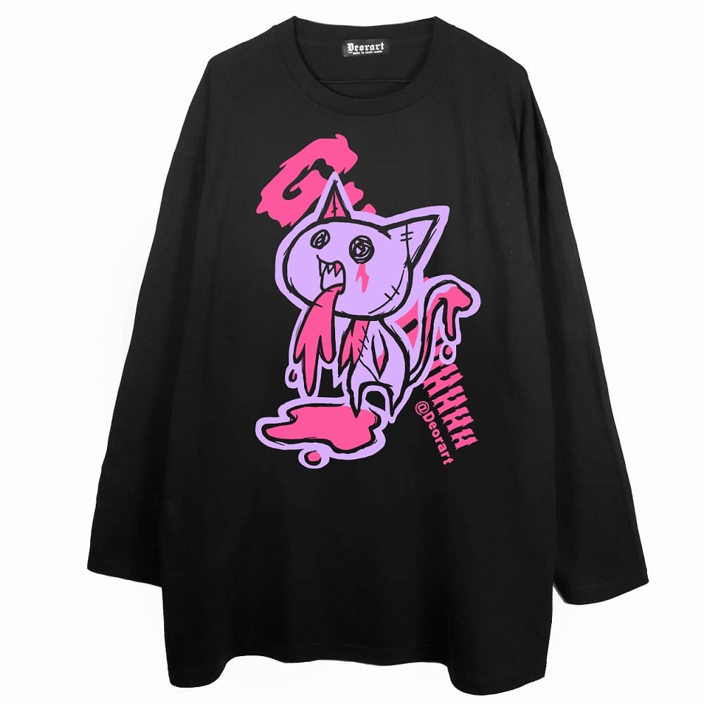 Deorart,ディオラート,通販,ゴシック,猫,キャラクター,Tシャツ,酒,病み,NECOLA,ネコラ,地雷系,オーバーサイズ,ビッグT,メンズ,レディス,通販,ファッション,サブカル,ブランド