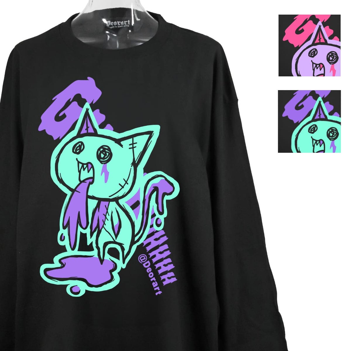Deorart,ディオラート,通販,ゴシック,猫,キャラクター,Tシャツ,酒,病み,NECOLA,ネコラ,地雷系,オーバーサイズ,ビッグT,メンズ,レディス,通販,ファッション,サブカル,ブランド