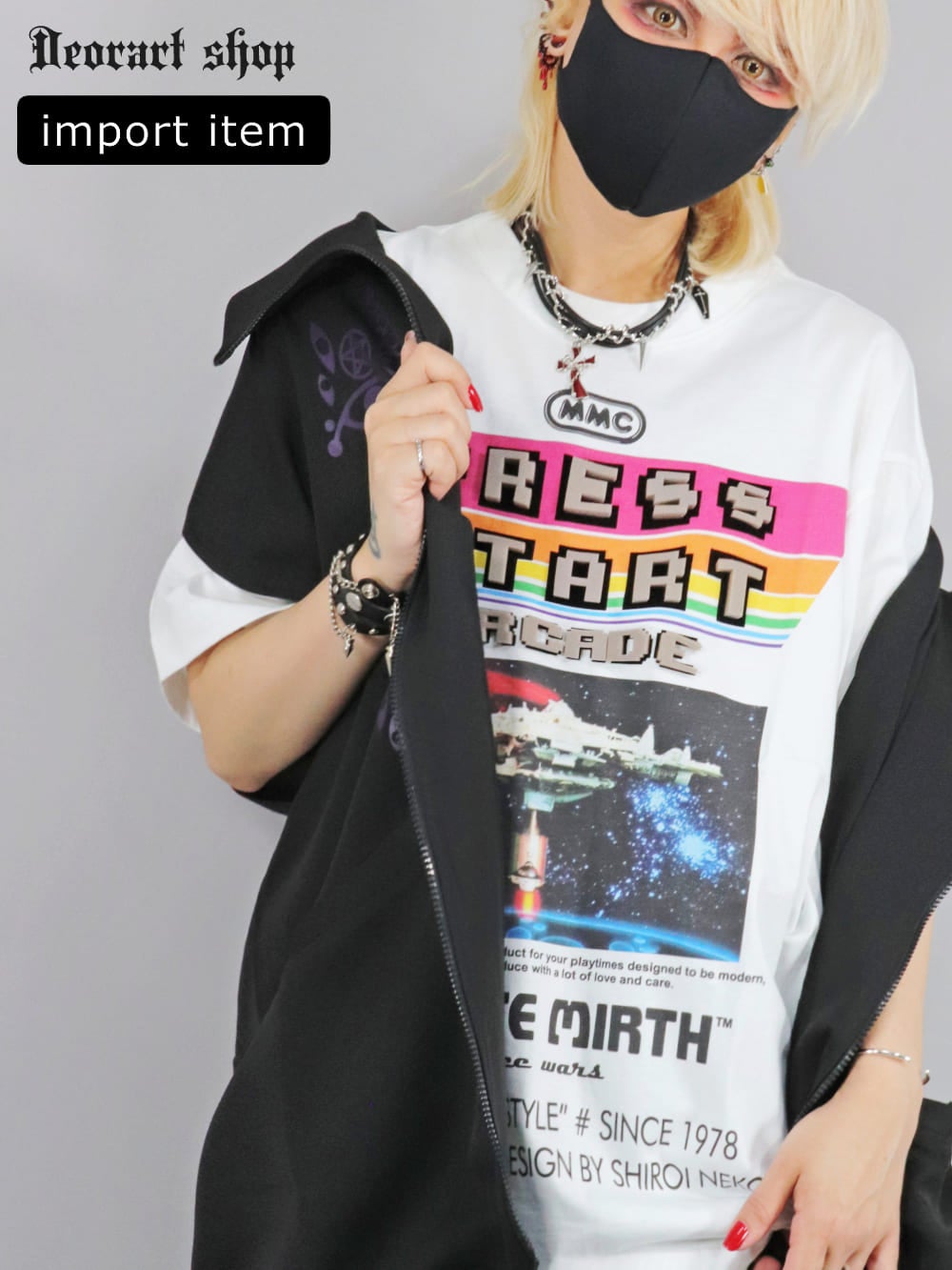 Deorart,ディオラート,通販,レトロ,Y2K,ファッション,Tシャツ,オーバーサイズ,BIGサイズ,古着,ヴィンテージ,日本未発売,サイバーポップ,サイバーファッション,ゴス,ゴシック,レトロゲーム,ピコピコ,平成レトロ,メンズ,レディス,V系,emo,punk,cyber,japan,fashion,rock,harajyuku,大きいサイズ,モード,服