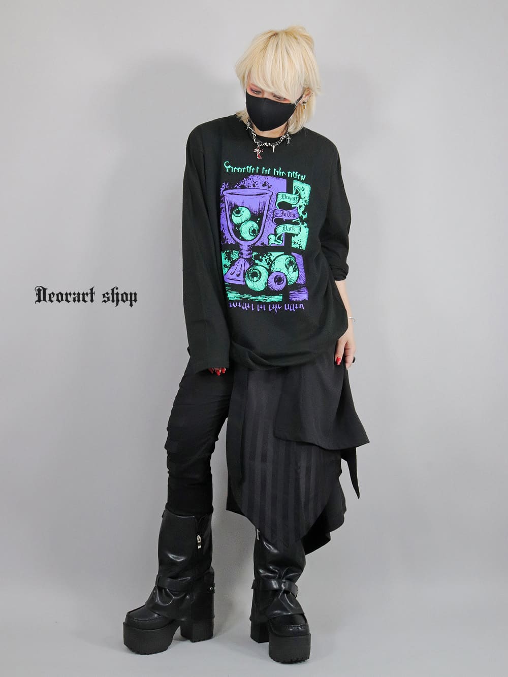 Deorart,ディオラート,通販,ゴシック,目玉,眼球,ホラー,オカルト,Tシャツ,病み,地雷系,オーバーサイズ,ビッグT,メンズ,レディス,通販,ファッション,サブカル,ブランド