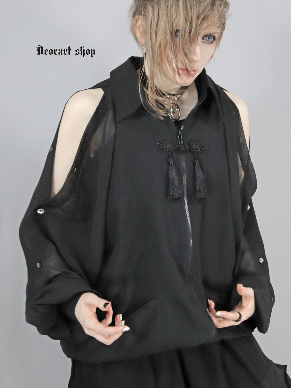 Deorart,ディオラート,通販,ブランド,地雷系,中華風,ネオチャイナ,和風,サイバー,原宿系,ジャージ,シアー,メンズ,レディス,大人,スリット,肩出し,セクシー,透け,V系,goth china,,emo,punk,rock,harajyuku,ゴシック,モード,ファッション,服,