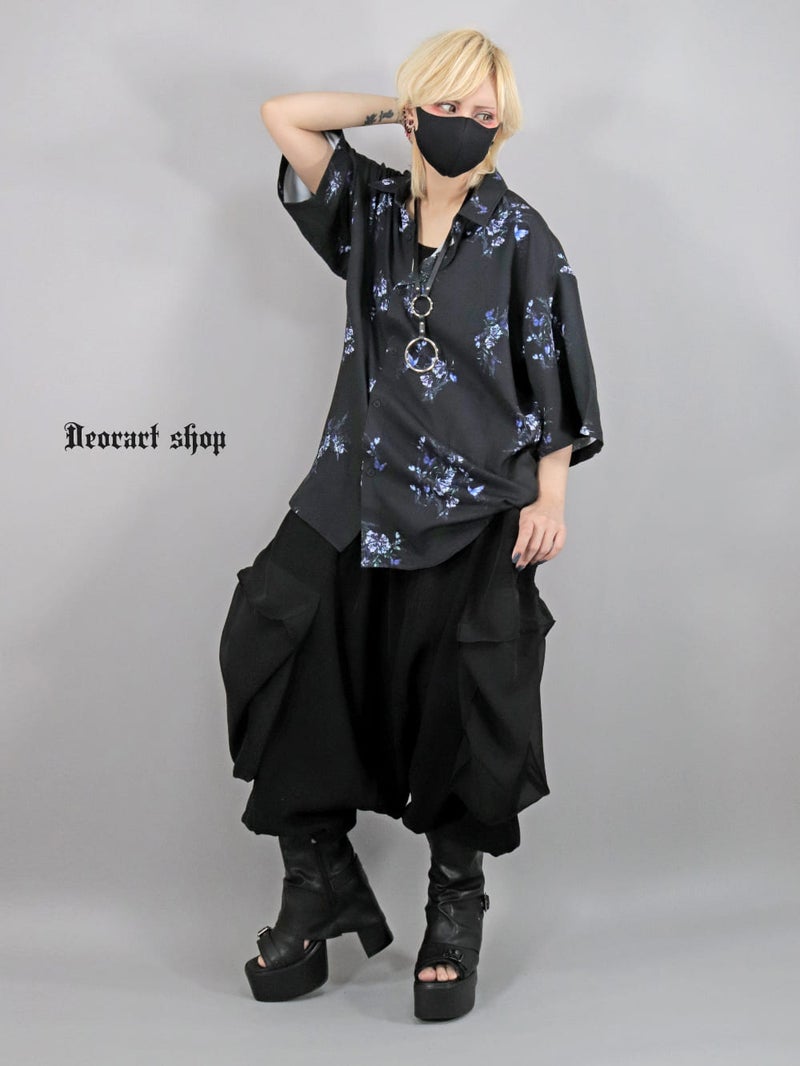 Deorart,ディオラート,薔薇,蝶,ローズ,モード,個性派,総柄シャツ,V系シャツ,パーティ,ドレスアップ,オーバーサイズ,メンズ,レディス,おしゃれ,カッコイイ,地雷系,ホスト,ライブ衣装,通販