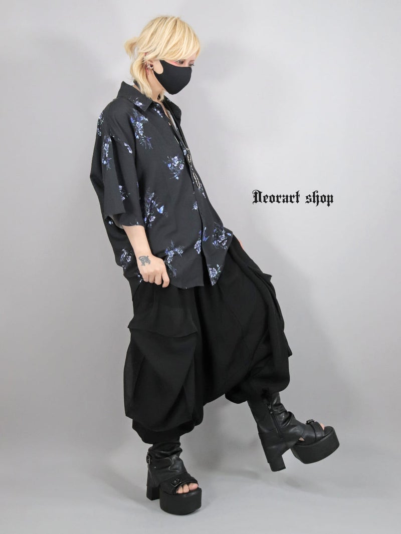 Deorart,ディオラート,薔薇,蝶,ローズ,モード,個性派,総柄シャツ,V系シャツ,パーティ,ドレスアップ,オーバーサイズ,メンズ,レディス,おしゃれ,カッコイイ,地雷系,ホスト,ライブ衣装,通販