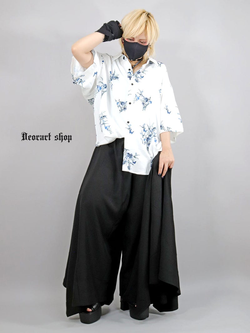Deorart,ディオラート,薔薇,蝶,ローズ,モード,個性派,総柄シャツ,V系シャツ,パーティ,ドレスアップ,オーバーサイズ,メンズ,レディス,おしゃれ,カッコイイ,地雷系,ホスト,ライブ衣装,通販
