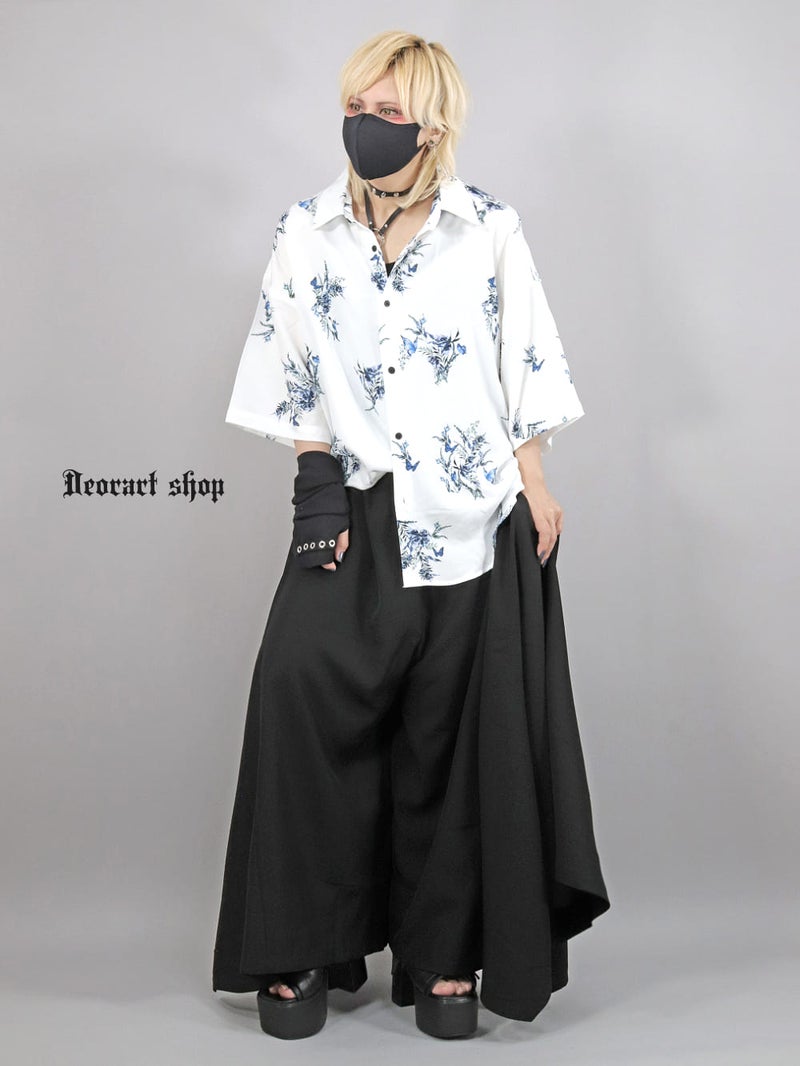 Deorart,ディオラート,薔薇,蝶,ローズ,モード,個性派,総柄シャツ,V系シャツ,パーティ,ドレスアップ,オーバーサイズ,メンズ,レディス,おしゃれ,カッコイイ,地雷系,ホスト,ライブ衣装,通販