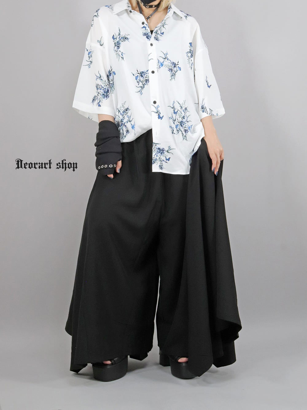 Deorart,ディオラート,薔薇,蝶,ローズ,モード,個性派,総柄シャツ,V系シャツ,パーティ,ドレスアップ,オーバーサイズ,メンズ,レディス,おしゃれ,カッコイイ,地雷系,ホスト,ライブ衣装,通販