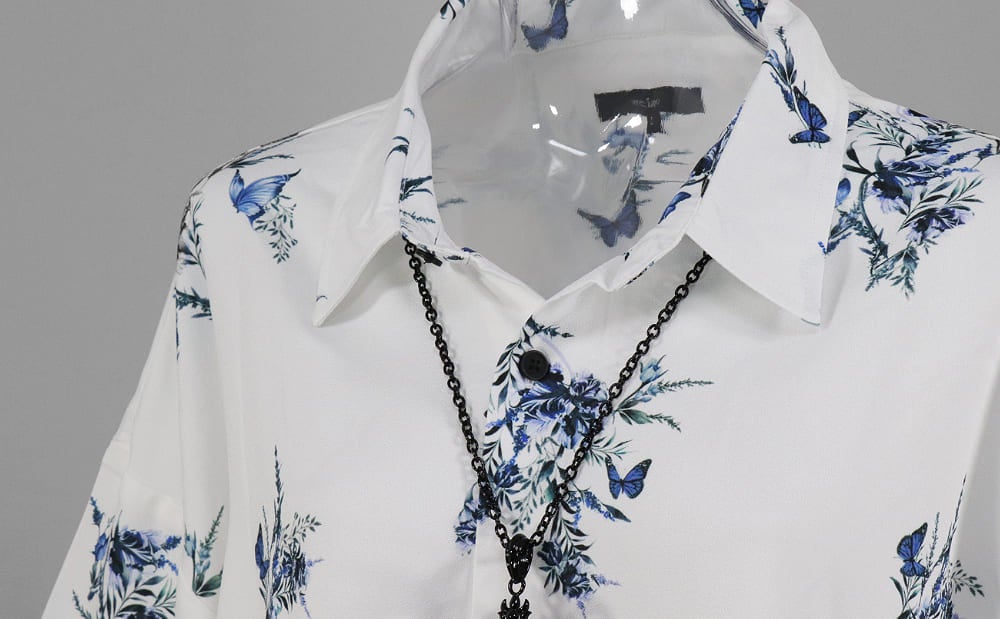 Deorart,ディオラート,薔薇,蝶,ローズ,モード,個性派,総柄シャツ,V系シャツ,パーティ,ドレスアップ,オーバーサイズ,メンズ,レディス,おしゃれ,カッコイイ,地雷系,ホスト,ライブ衣装,通販