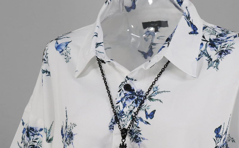 Deorart,ディオラート,薔薇,蝶,ローズ,モード,個性派,総柄シャツ,V系シャツ,パーティ,ドレスアップ,オーバーサイズ,メンズ,レディス,おしゃれ,カッコイイ,地雷系,ホスト,ライブ衣装,通販