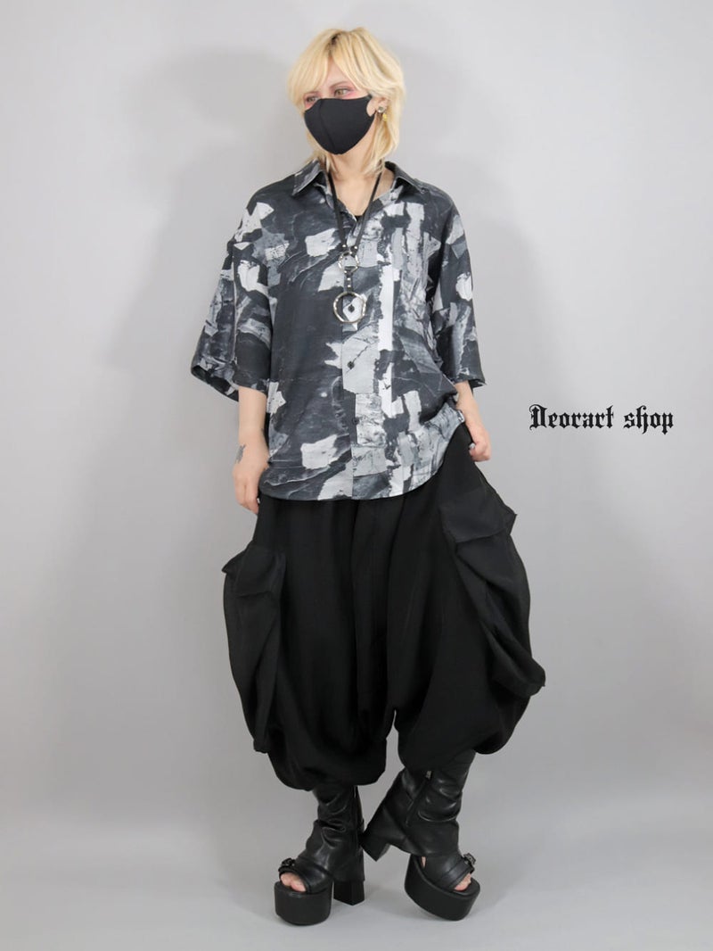 Deorart,ディオラート,グランジ,モノトーン,モード,個性派,総柄シャツ,V系シャツ,パーティ,ドレスアップ,オーバーサイズ,メンズ,レディス,おしゃれ,カッコイイ,地雷系,ホスト,ライブ衣装,通販