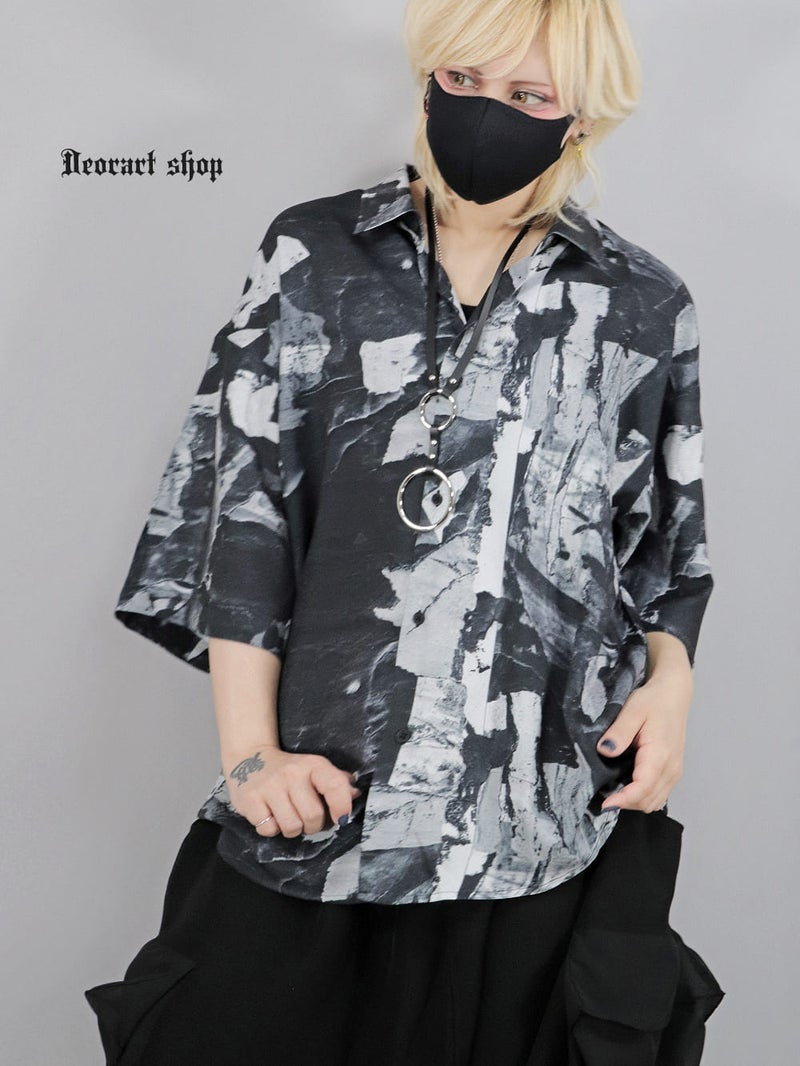 Deorart,ディオラート,グランジ,モノトーン,モード,個性派,総柄シャツ,V系シャツ,パーティ,ドレスアップ,オーバーサイズ,メンズ,レディス,おしゃれ,カッコイイ,地雷系,ホスト,ライブ衣装,通販