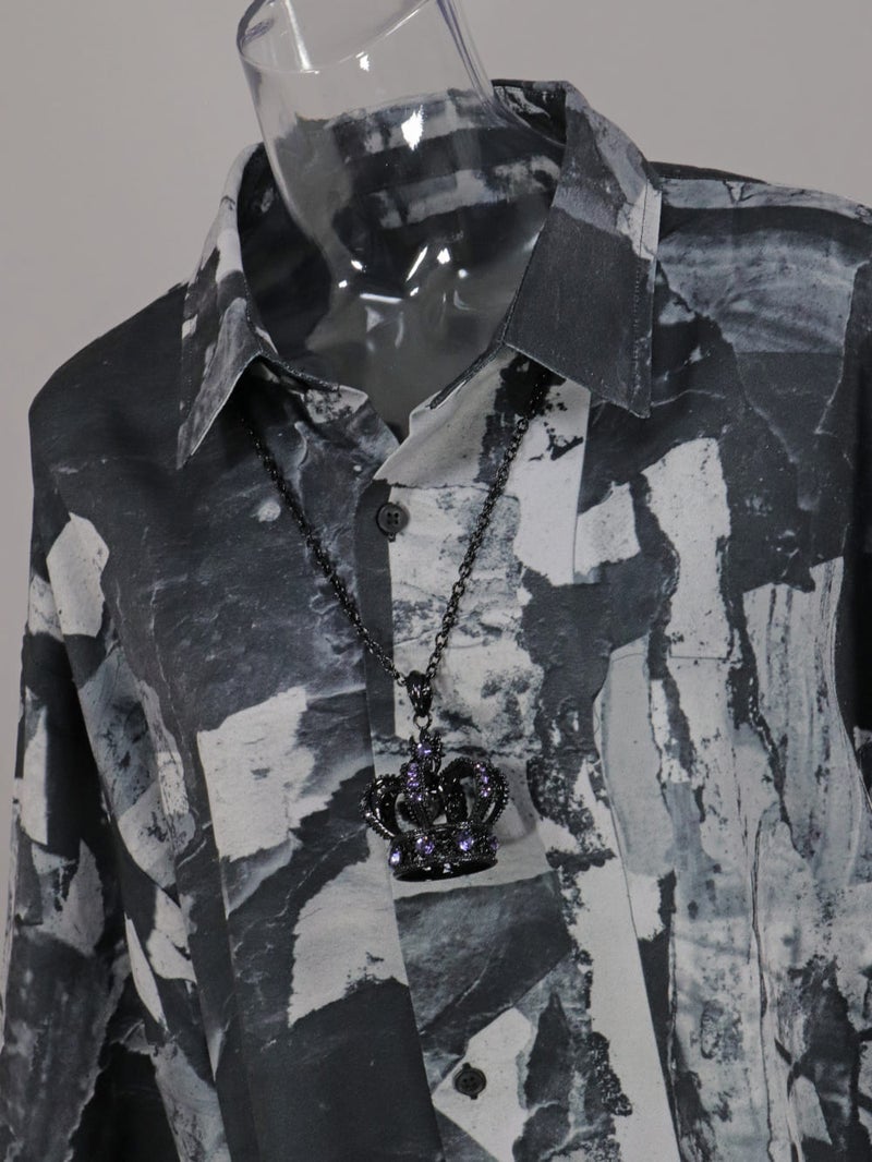 Deorart,ディオラート,グランジ,モノトーン,モード,個性派,総柄シャツ,V系シャツ,パーティ,ドレスアップ,オーバーサイズ,メンズ,レディス,おしゃれ,カッコイイ,地雷系,ホスト,ライブ衣装,通販