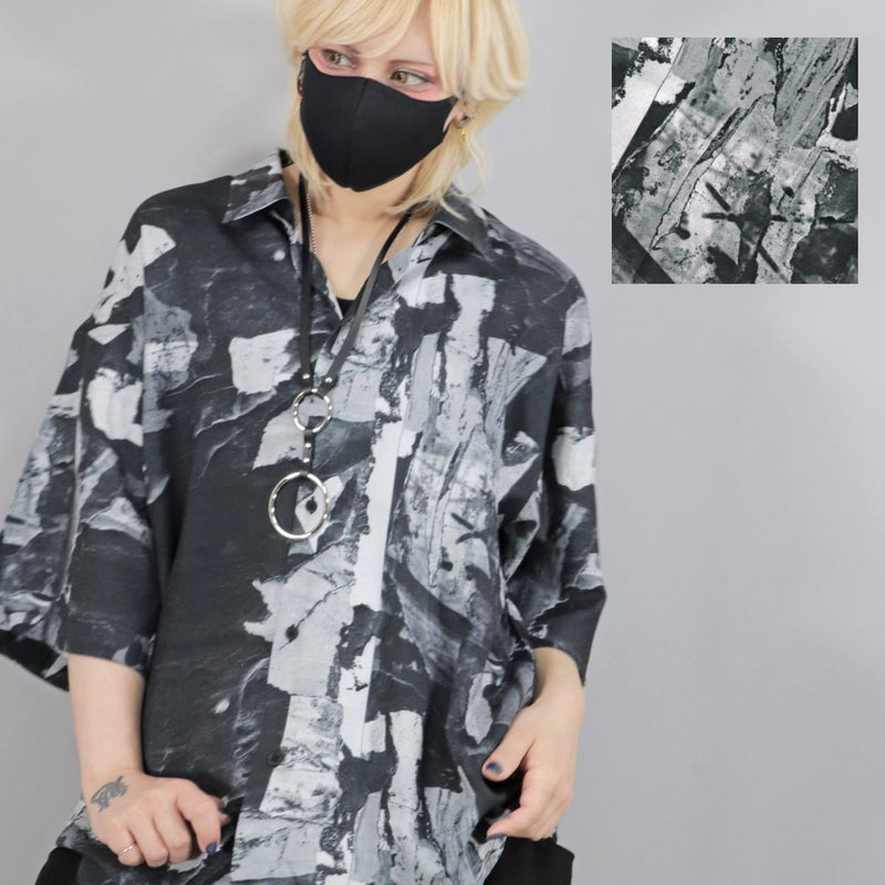 Deorart,ディオラート,グランジ,モノトーン,モード,個性派,総柄シャツ,V系シャツ,パーティ,ドレスアップ,オーバーサイズ,メンズ,レディス,おしゃれ,カッコイイ,地雷系,ホスト,ライブ衣装,通販