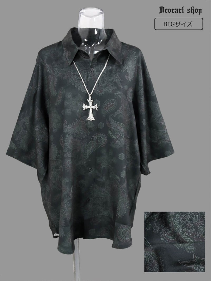 Deorart,ディオラート,ペイズリー,モノトーン,モード,個性派,総柄シャツ,V系シャツ,パーティ,ドレスアップ,オーバーサイズ,メンズ,レディス,おしゃれ,カッコイイ,地雷系,ホスト,ライブ衣装,通販