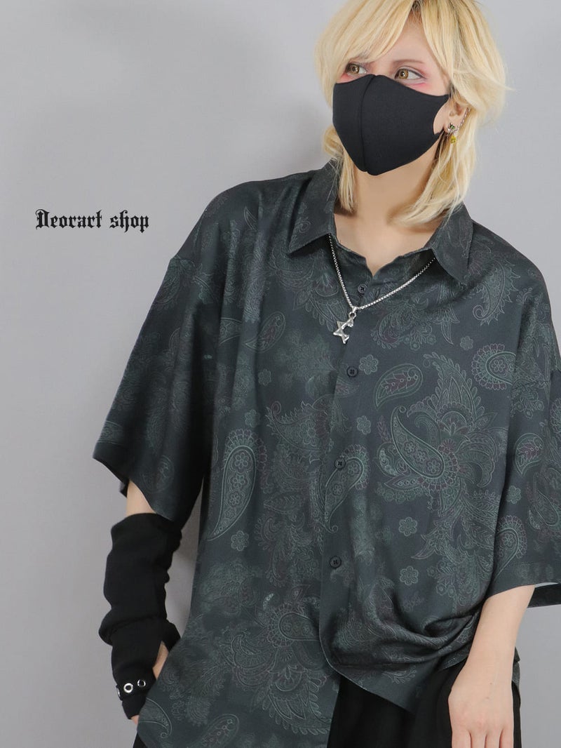 Deorart,ディオラート,ペイズリー,モノトーン,モード,個性派,総柄シャツ,V系シャツ,パーティ,ドレスアップ,オーバーサイズ,メンズ,レディス,おしゃれ,カッコイイ,地雷系,ホスト,ライブ衣装,通販