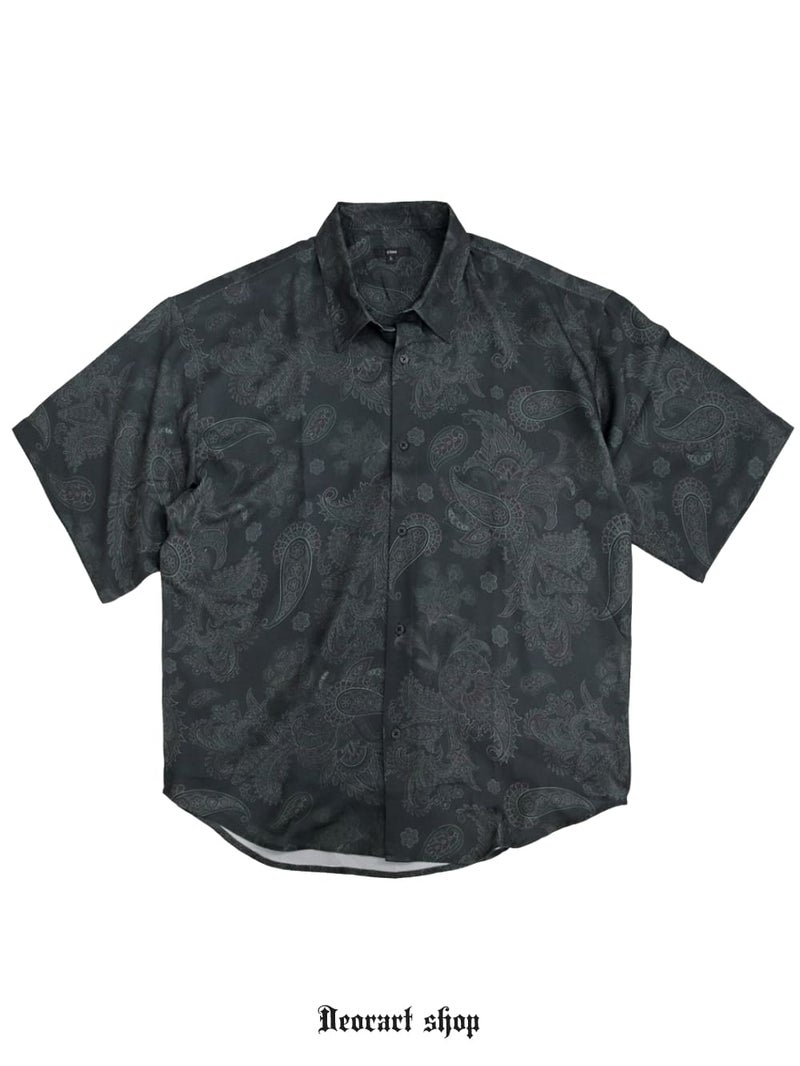 Deorart,ディオラート,ペイズリー,モノトーン,モード,個性派,総柄シャツ,V系シャツ,パーティ,ドレスアップ,オーバーサイズ,メンズ,レディス,おしゃれ,カッコイイ,地雷系,ホスト,ライブ衣装,通販