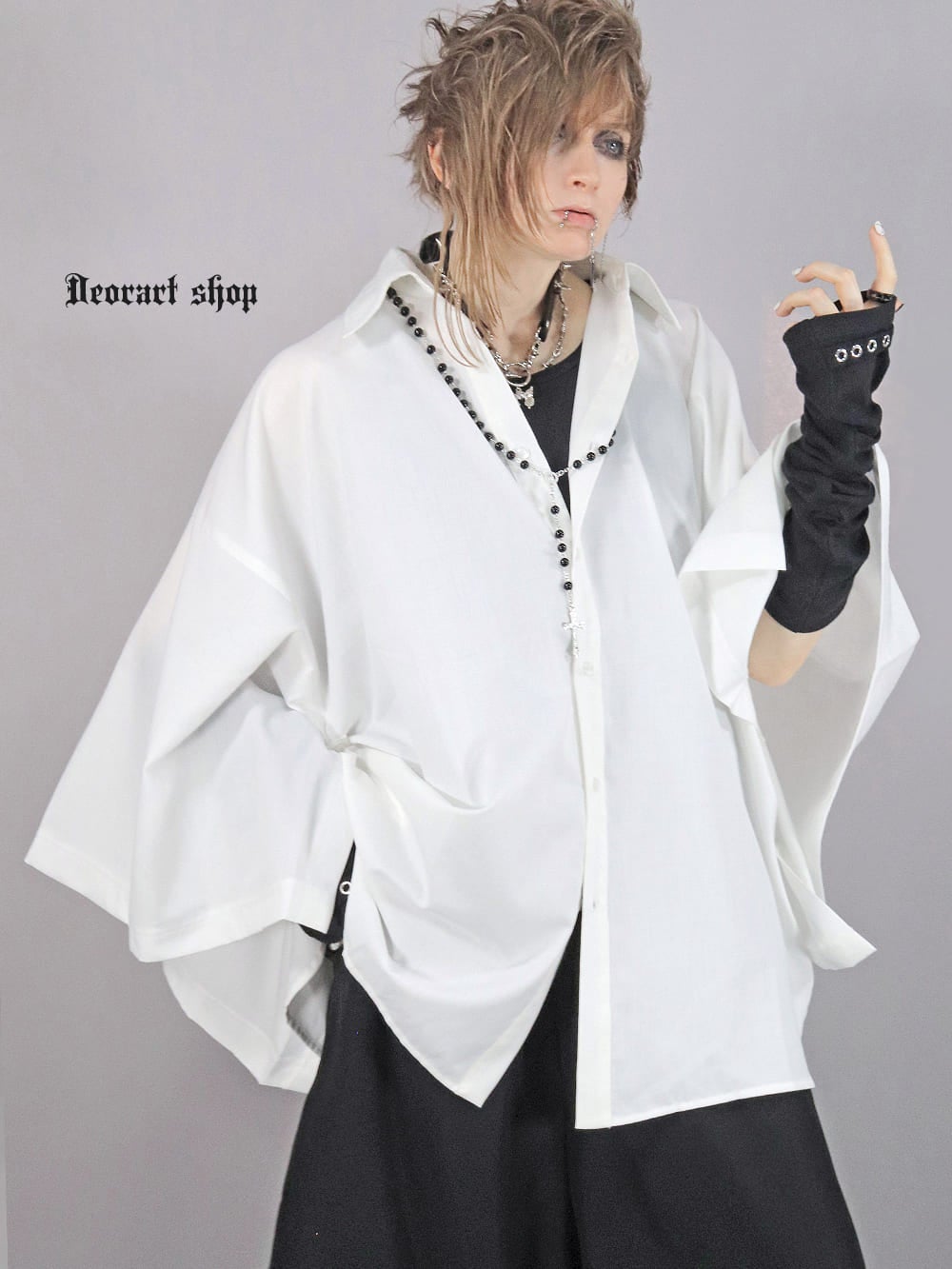DRT2880 [ 2WAY ] KIMONO袖 オーバーサイズ シャツ [無地] | Deorart shop