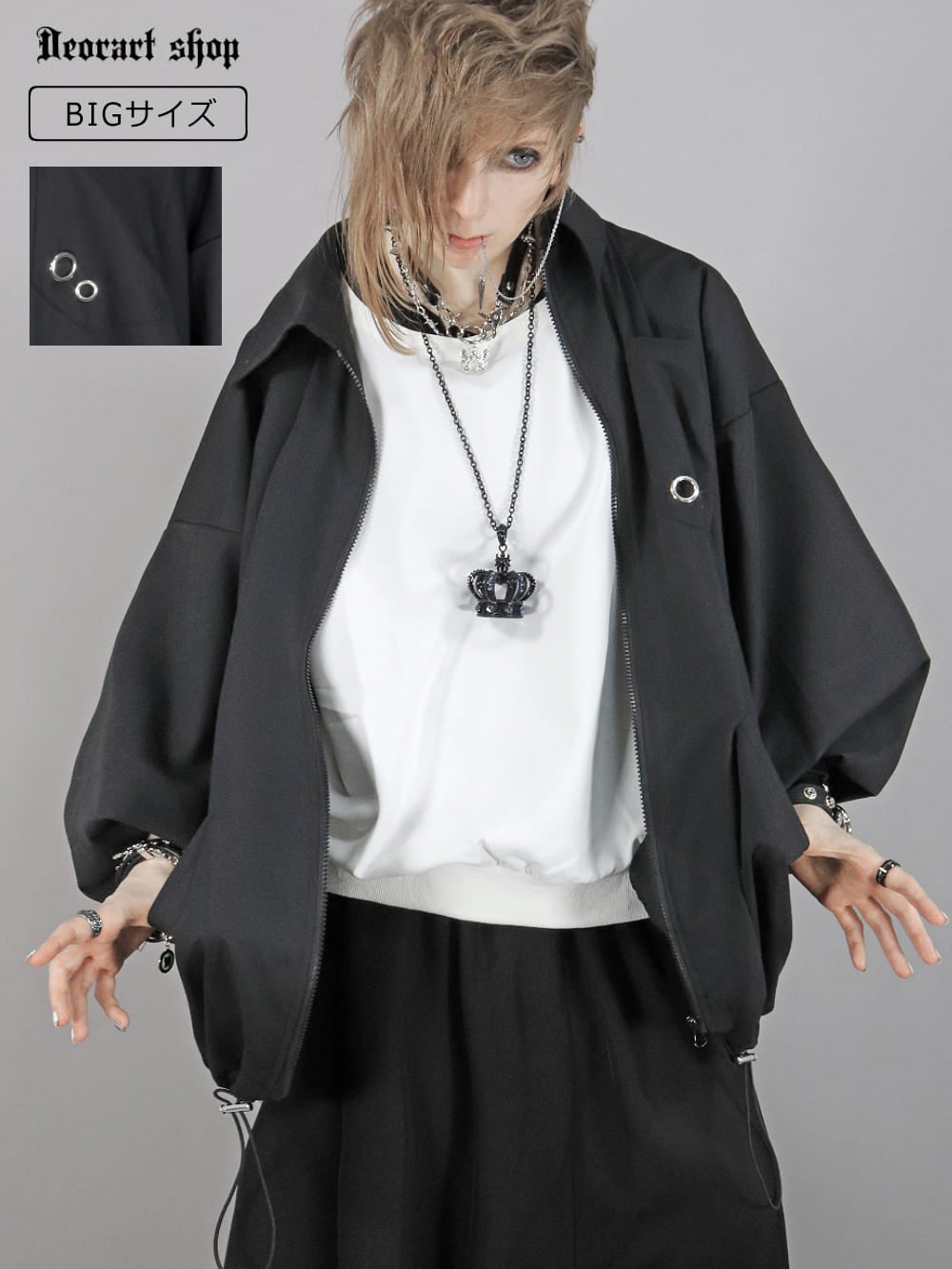 Deorart,ディオラート,モード,ゴシック,ファッション,オーバーサイズ,シャツジャケット,薄手,UV対策,ライトアウター,V系,ヴィジュアル系,ホスト,バンド,シャツ,大人,ライブ,地雷系,衣装,メンズ,レディス,通販,Vkei,anime,goth,emo,fashion,japan,Jrock