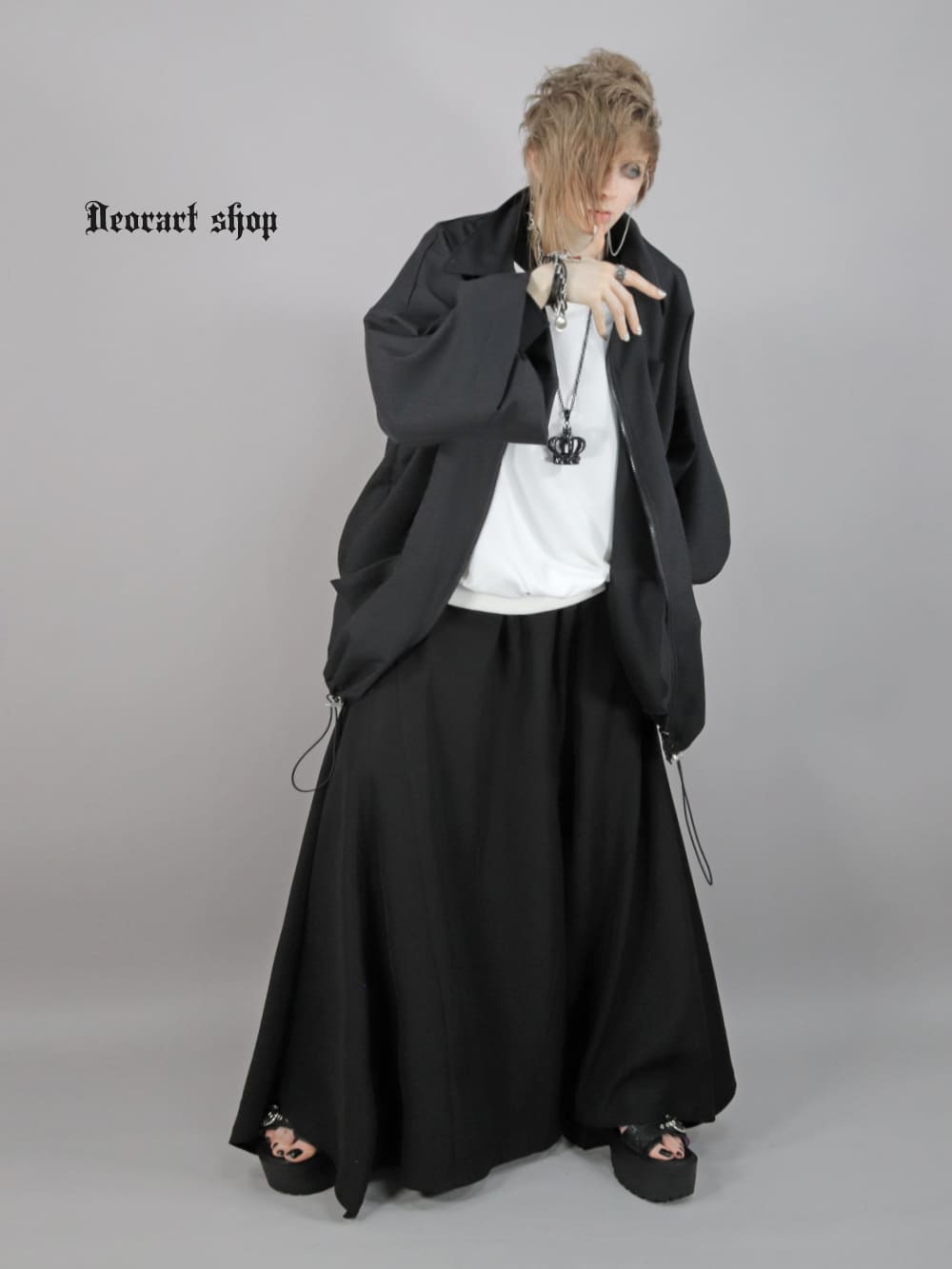 Deorart,ディオラート,モード,ゴシック,ファッション,オーバーサイズ,シャツジャケット,薄手,UV対策,ライトアウター,V系,ヴィジュアル系,ホスト,バンド,シャツ,大人,ライブ,地雷系,衣装,メンズ,レディス,通販,Vkei,anime,goth,emo,fashion,japan,Jrock