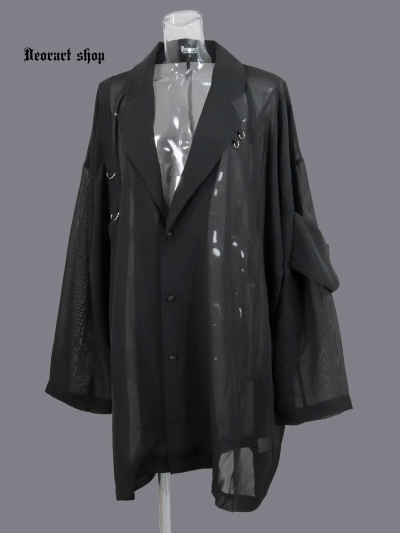 Deorart,ディオラート,モード,ゴシック,ファッション,シアー,透け感,ジャケット,テーラード,ライトアウター,黒,ブラック,V系,ヴィジュアル系,ホスト,バンド,大人,ライブ,衣装,メンズ,レディス,通販,Vkei,anime,goth,emo,fashion,japan,kimono,Jrock
