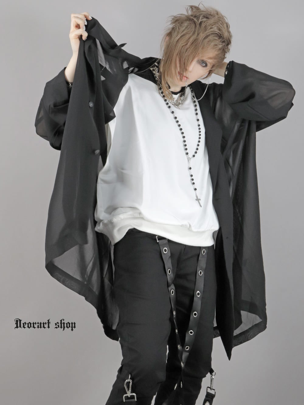Deorart,ディオラート,モード,ゴシック,ファッション,シアー,透け感,ジャケット,テーラード,ライトアウター,黒,ブラック,V系,ヴィジュアル系,ホスト,バンド,大人,ライブ,衣装,メンズ,レディス,通販,Vkei,anime,goth,emo,fashion,japan,kimono,Jrock