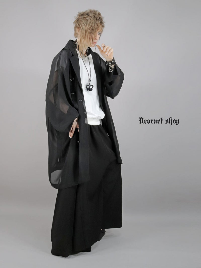 Deorart,ディオラート,モード,ゴシック,ファッション,シアー,透け感,ジャケット,テーラード,ライトアウター,黒,ブラック,V系,ヴィジュアル系,ホスト,バンド,大人,ライブ,衣装,メンズ,レディス,通販,Vkei,anime,goth,emo,fashion,japan,kimono,Jrock